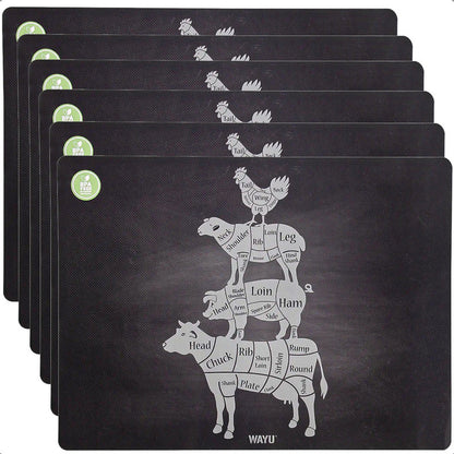 Individual Para Mesa Wayu Pack 6 Individuales Rectangulares Gris Oscuro