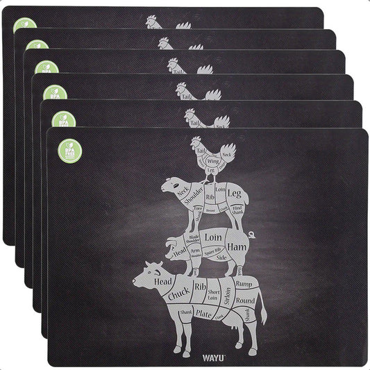 Individual Para Mesa Wayu Pack 6 Individuales Rectangulares Gris Oscuro