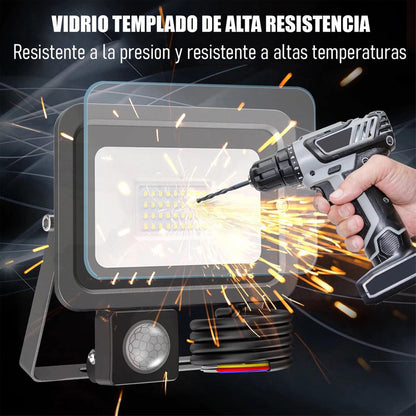 Reflector Foco Led Sensor Movimiento Proyector Focos Led 50w Negro Blanca