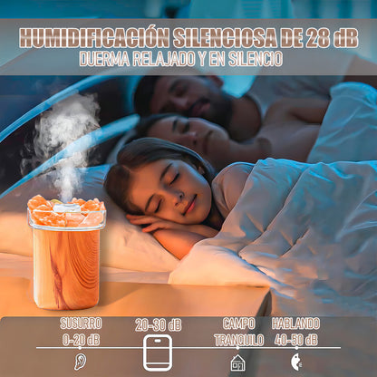 Humidificador Arcashopping Sal De Roca 280 Ml Luz Nocturna Usb Marrón Claro