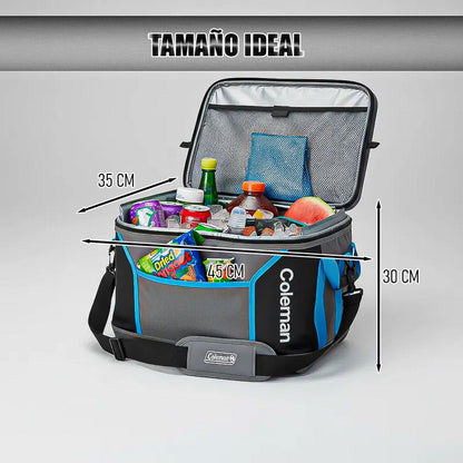 Bolso Térmico Plegable Coleman Para 45 Latas Y 31 Litros Gris