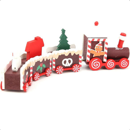 Pack X2 Tren Madera Adornos Navideños Decoración Hogar Navid