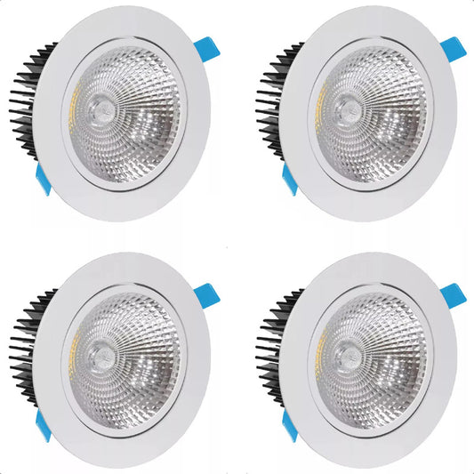 Pack X4 Lamparas Led Techo Foco 7w 220v Lampara Dormitorio Blanco Frio 6500°k Focos Led Embutidos 7w Luz Fria Led Focos Led Embutido Lampara De Techo Redonda Led Embutida Luz Fria Okshop