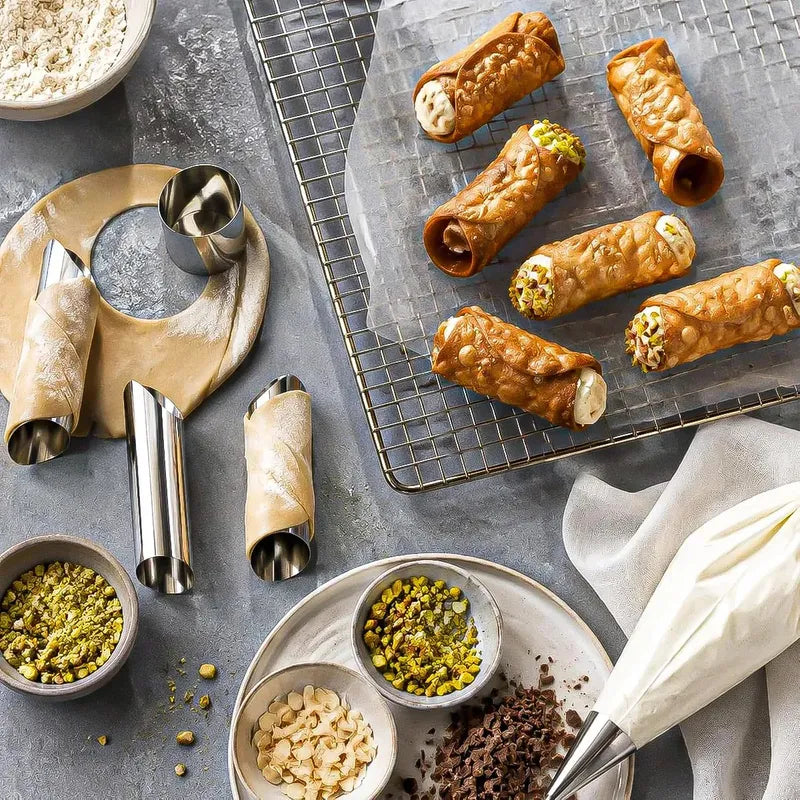 Pack 6 Moldes Reposteria Molde Cannoli Moldes De Cannol Tubos Okshop Moldes De Acero Inoxidable Para Croissant Moldes De... Gris