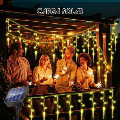 Luces Navidad Solares Exterior Guirnalda Luces Solares 3 Metros Arcashopping Luces Navideñas Luz Calida Luces Navidad... Amarillo