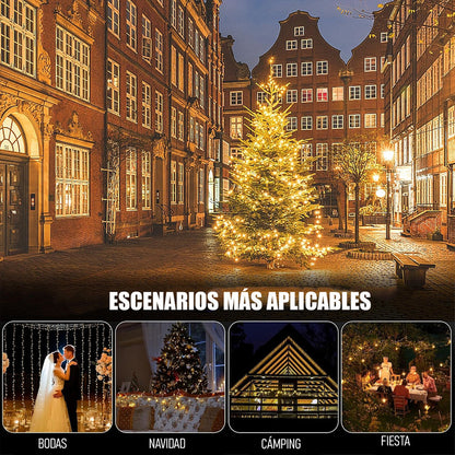 Luces Navidad Guirnalda 200 Led Cadena Luces Led Navidad 12m