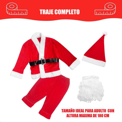 Traje De Navidad Disfraz Viejo Pascuero Adulto Disfraces Para Navidad Rojo Estandar
