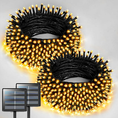 Pack 2 Luces Navideñas Luces Solares Luces Navidad Solar 22m Amarillo