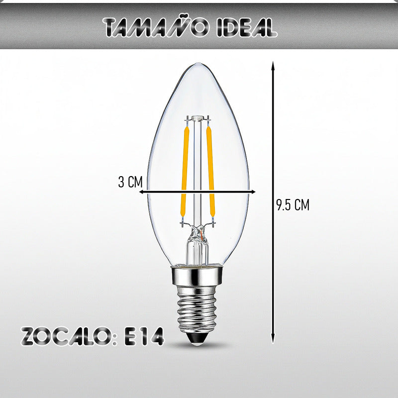 Ampolletas Led E14 Ampolleta 2w Ampolletas Led Vela Bombilla Cálida