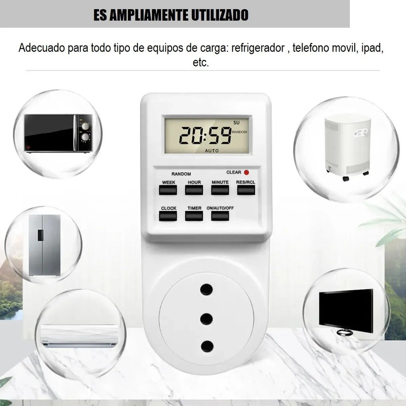 Enchufe Timer Digital Programable Temporizado 24h Timer Enchufe Digital Okshop Enchufe Digital Enchufe Programable Temporizador Dimmer 24hrs Enchufe Inteligente Timer Digital Programable