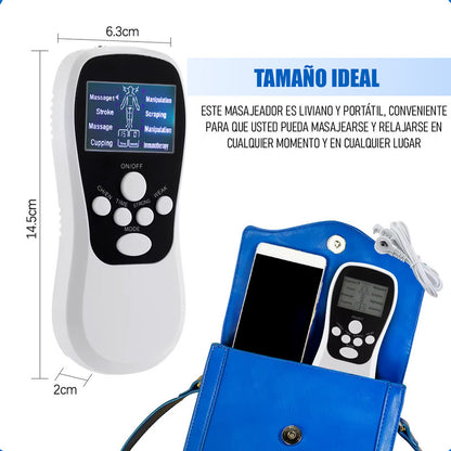 Electroestimulador Muscular Electrofisico Tens 4 Electrodos Blanco