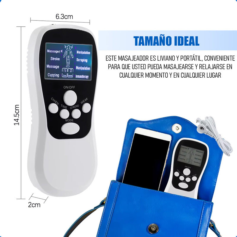 Electroestimulador Muscular Electrofisico Tens 4 Electrodos