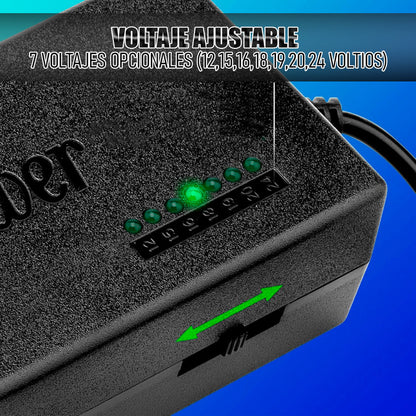 Cargador Universal Notebook Adaptador Notebook Universal 96w Negro
