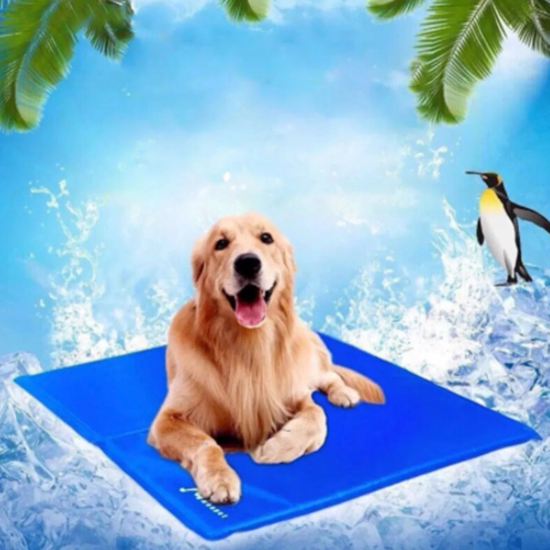 Manta Refrescante Manta Refrescante Para Perros 65x50 Md Cama Perro Impermeable Fria Okshop Cama Perro Mediano Manta Refrigerante Perro Cama Portable Perro Lavable Huella Azul