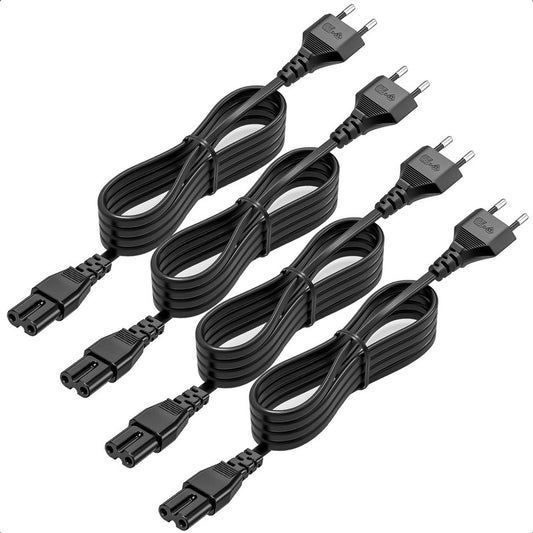 Cable De Alimentación Pack 4 Cable De Alimentación Europeo Negro