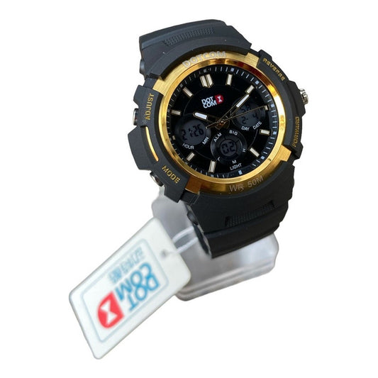 Reloj Analógico Digital De Pulsera Resistente Al Agua Dotcom Negro Negro