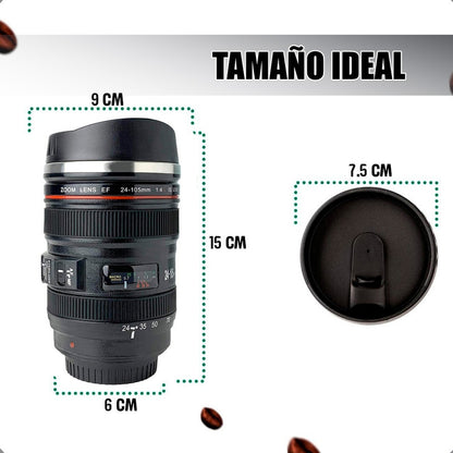 Tazon Taza Mug Vaso Lente Camara Termico Coffe Vaso Camara