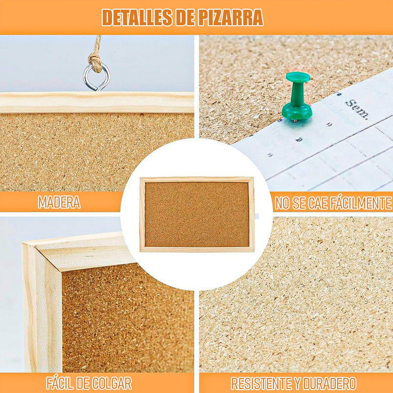 Pizarra Corcho Pizarra Corcho Grande Pizarra De Corch Pack 2 Madera