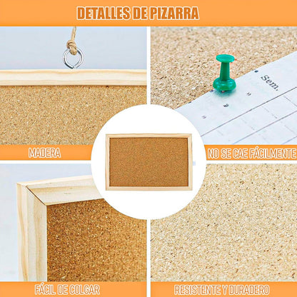 Pizarra Corcho Pizarra Corcho Grande Pizarra De Corch Pack 2 Madera