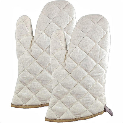 Guantes De Horno Guantes Cocina Toma Ollas Guantes Algodón Blanco Liso