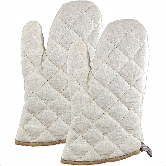 Guantes De Horno Guantes Cocina Toma Ollas Guantes Algodón Blanco Liso