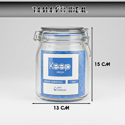 Contenedor De Alimentos Frasco Hermetico Frasco Vidrio 1 L Fucsia