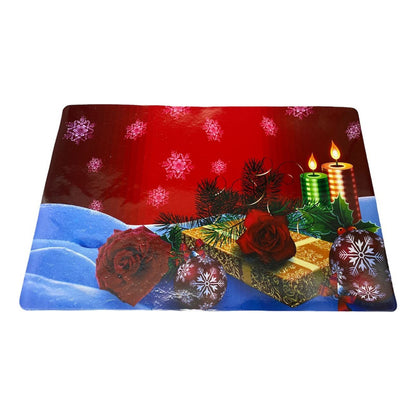 Set 12 Piezas Individuales Mesa Navideños Platos Y Vaso Navi