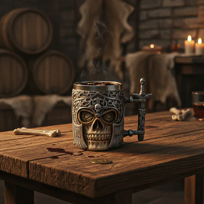 Taza De Cafe Calavera Taza De Cerveza Taza De Acero Taza Cer Gris A514