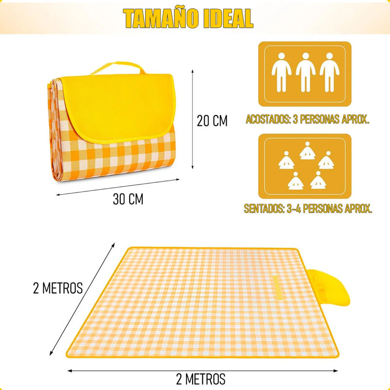 Manta De Playa Okshop Impermeable 200x200cm, Plegable Para Picnic Y Camping Verde