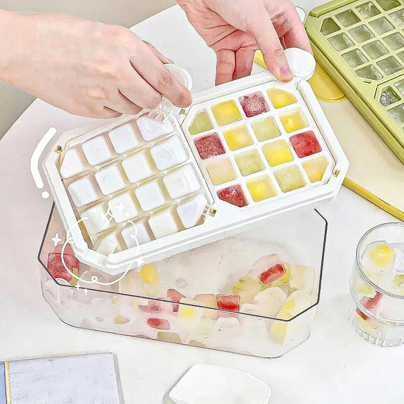 Cubeteras Hielo Cubetas De Hielo Con Tapa Bandeja Para Hielo Blanco