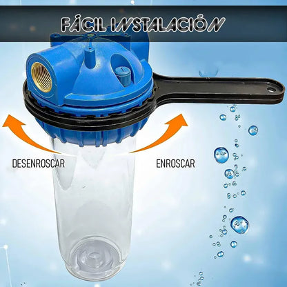 Filtro De Agua Okshop Con Carcasa Transparente Para Sedimentos Y Óxido De 10 Pulgadas Azul
