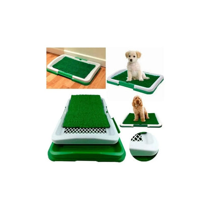 Baño Ecológico Para Mascotas Pequeñas Y Medianas  Tapete Sanitario De 3 Niveles Con Césped Sintético