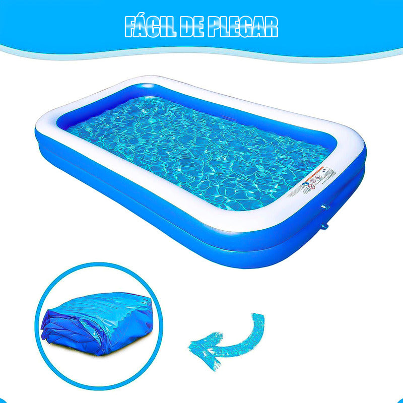 Piscina Para Niños Piscina Rectangular Familiar 3 Metros Azul
