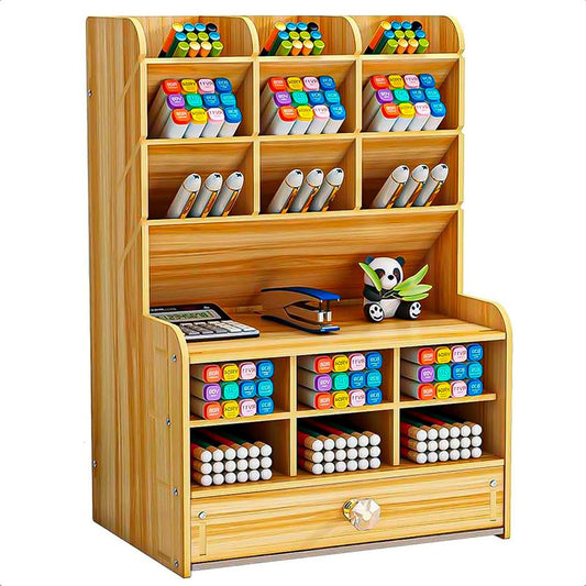 Organizador De Escritorio Porta Lapices Escritorio De Madera