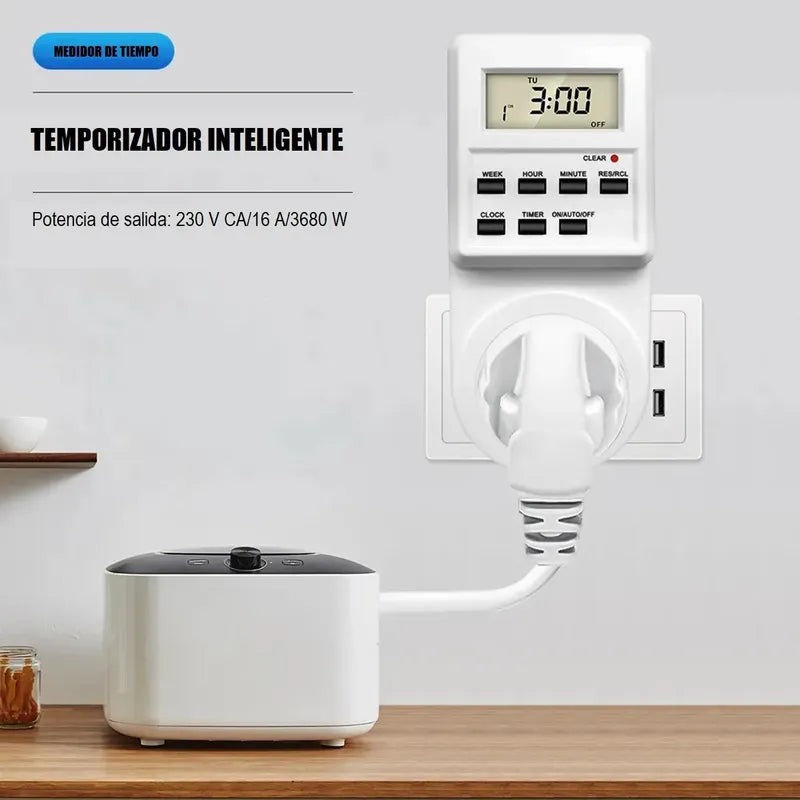 Enchufe Timer Digital Programable Temporizado 24h Timer Enchufe Digital Okshop Enchufe Digital Enchufe Programable Temporizador Dimmer 24hrs Enchufe Inteligente Timer Digital Programable