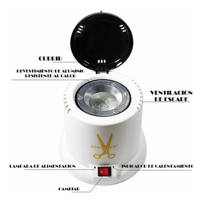 Esterilizador Para Maleta De Manicure Corta Cuticulas Metal Blanco