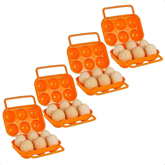 Pack 4 Organizador Huevos Dispensador Huevos Porta Huevos Naranja