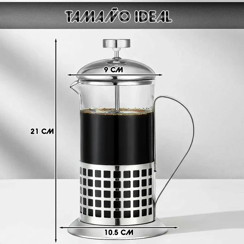 Prensa Francesa Okshop De Vidrio Con Filtro, 600 Ml Modelo Linea