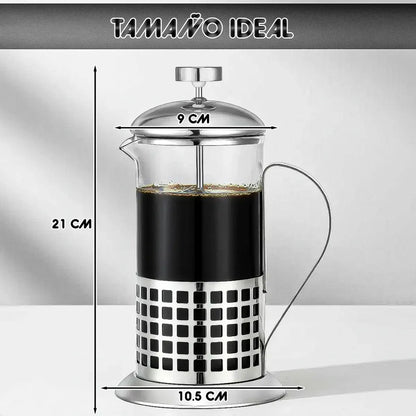 Prensa Francesa Okshop De Vidrio Con Filtro, 600 Ml Modelo Linea