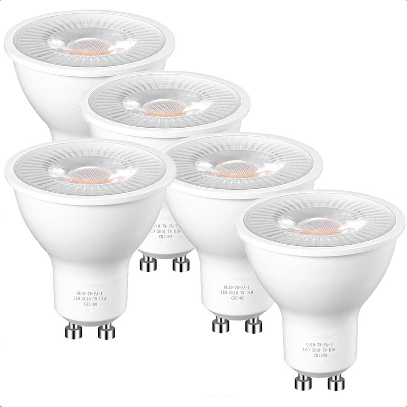 Pack X5 Ampolleta Led Gu10 7w Lampara Led Gu10 38° Blanco Frío