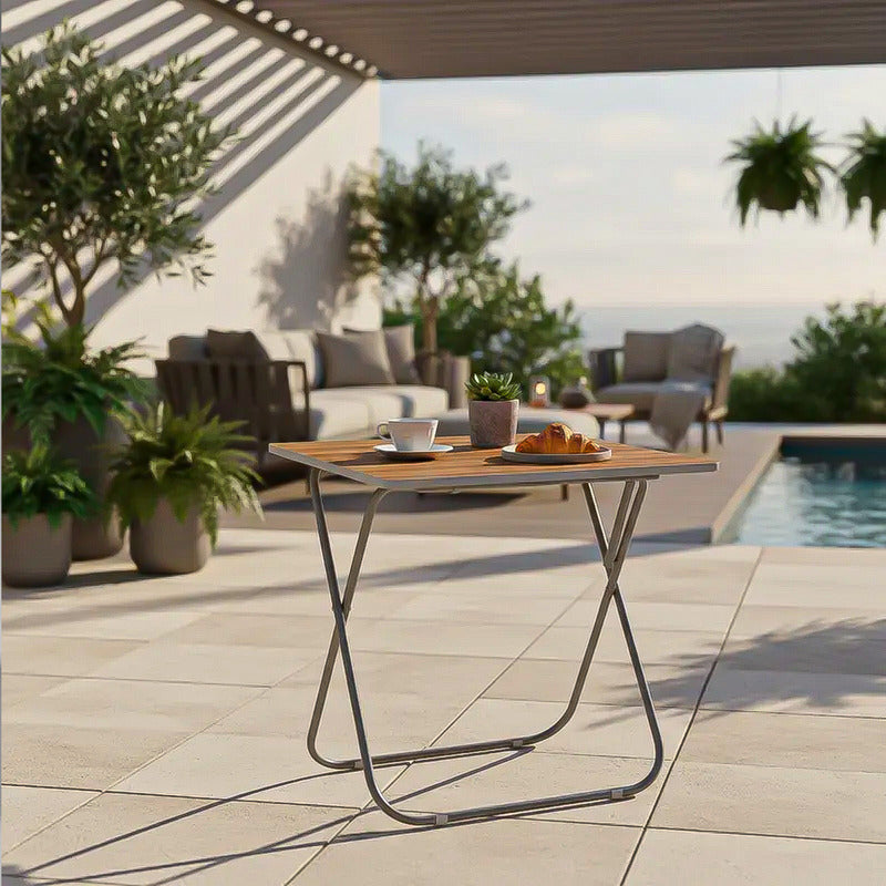 Mesa Plegable Mesa Terraza Plegable Mesas Pegables 60cm Mesa Marrón