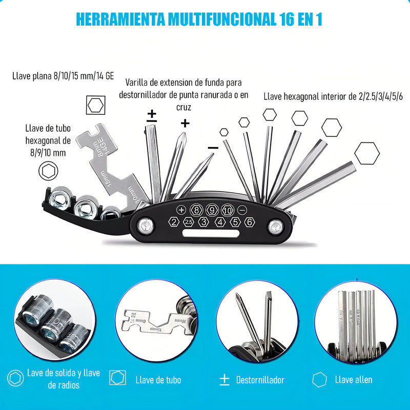 Kit Reparación Neumático Bici Antipinchazos Okshop 11 Piezas