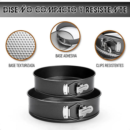Set 5 Moldes Para Queques Molde De Torta Moldes Para Queque Gris Okshop Juego De Moldes Para Tartas Para Hornear Moldes Antiadherentes Moldes De Resorte Para Tarta De Queso Moldes