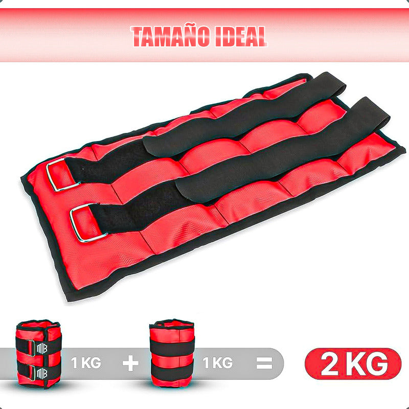Pesas Para Tobillos Set Pesas Tobillo 2kg Pesas Tobilleras Rojo