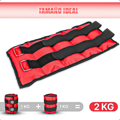 Pesas Para Tobillos Set Pesas Tobillo 2kg Pesas Tobilleras Rojo