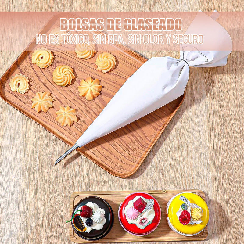 Pack 4 Mangas Reposteria Profesional Manga Pastelera De Tela Blanco