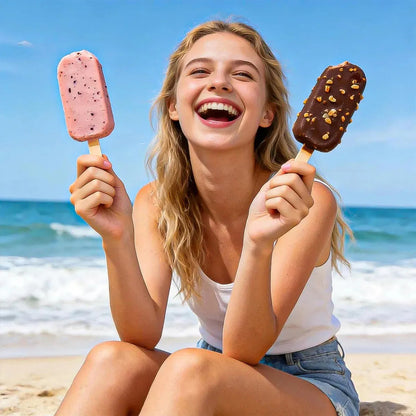 Molde De Silicona Para Helados Con 4 Paletas, Blanco  Okshop