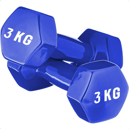 Mancuerna Hexagonal 3 Kg Set Mancuernas Pesa Hexagonal 3 Kg Azul