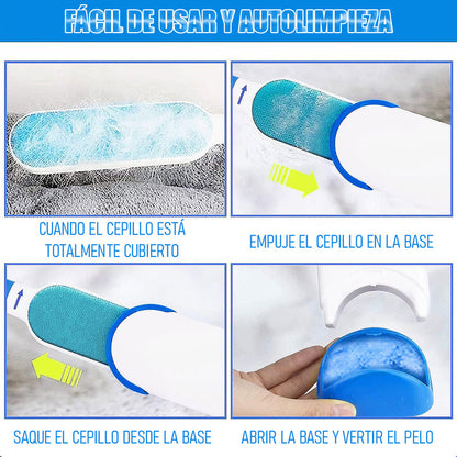 Cepillo Para Perros Quita Pelusa De Mascotas Saca Pelusas Azul