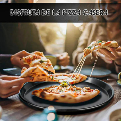 Pack 2 Molde Pizza Molde Aluminio Molde De Pizza 29cm Moldes Negro